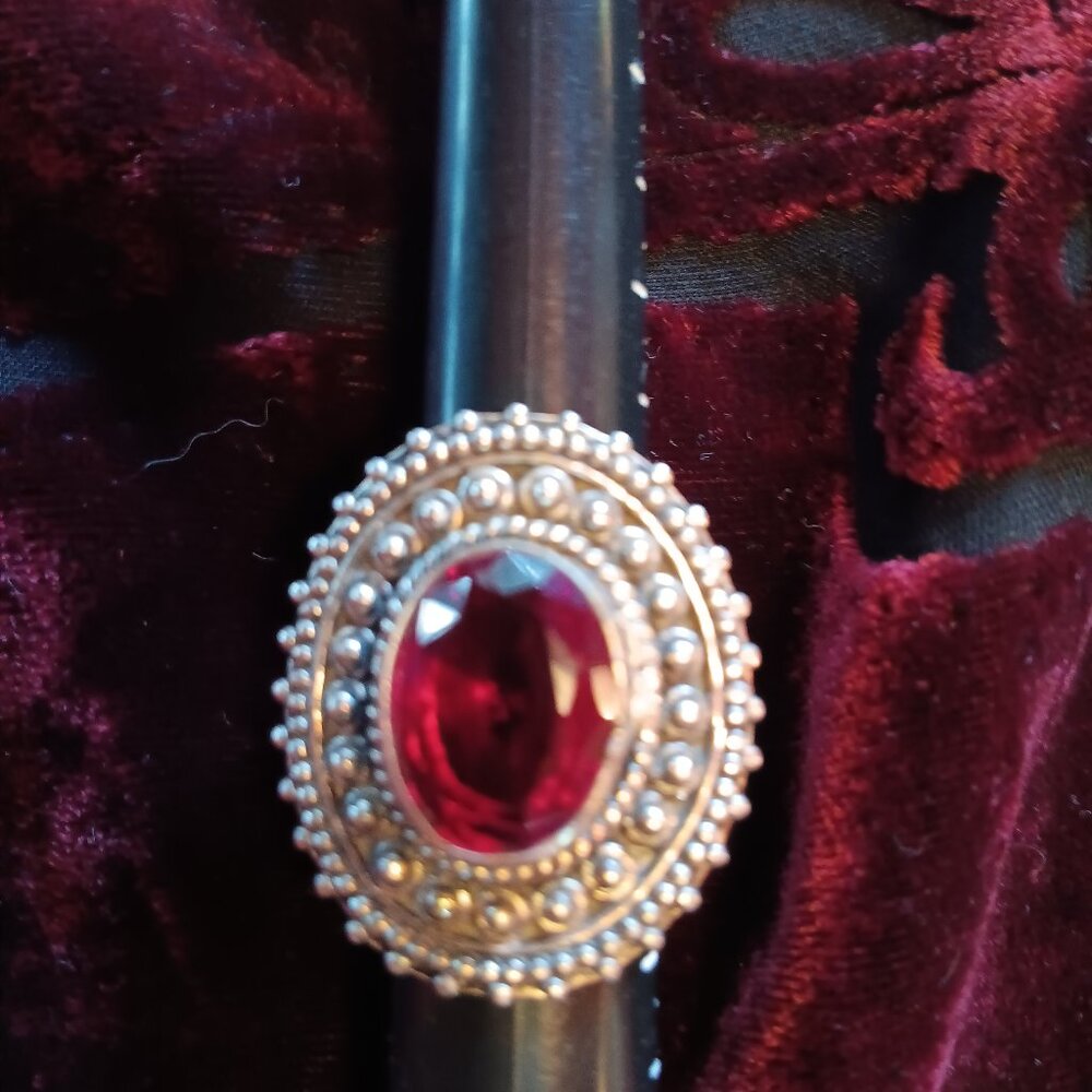 Garnet Sterling Silver Ring